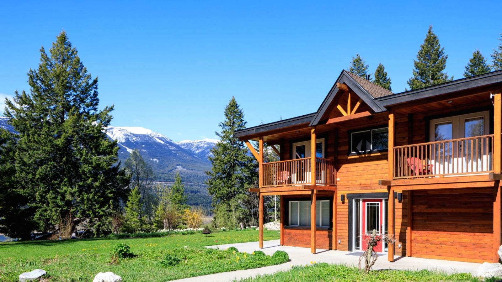 View of Mountains and Lodge